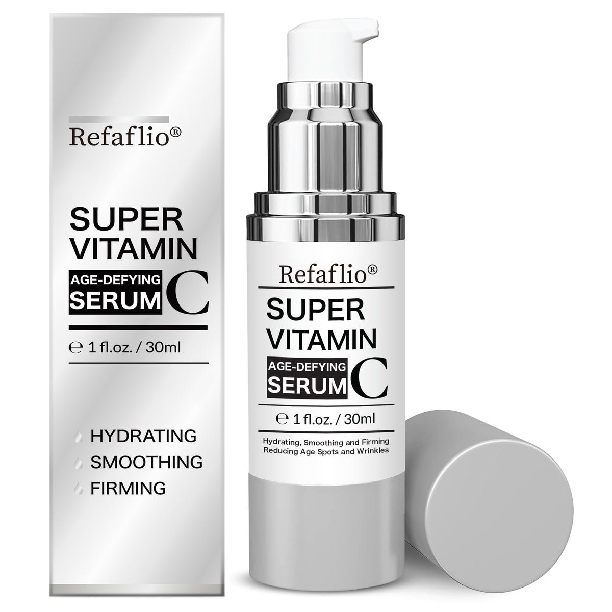 Refaflio Serum Vitamina C 30 ml, botella naranja, ayuda a hidratar y dar luminosidad.