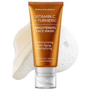 Refined Radiance limpiador facial Vitamina C y cúrcuma, botella con pump para uso diario