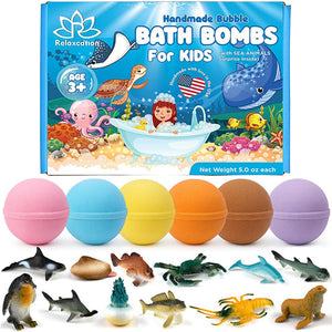Relaxcation bomba de baño con tiburón dentro, juego seguro para la hora del baño.