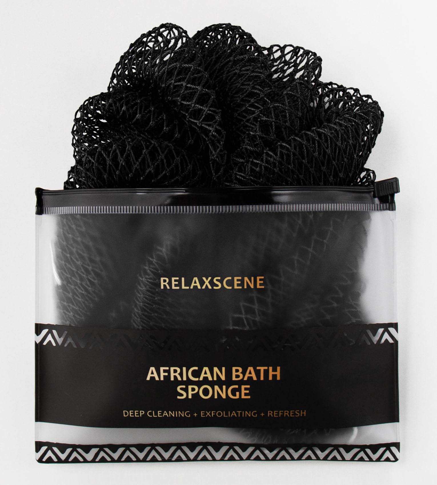RelaxScene esponja de red africana auténtica para exfoliar suavemente la piel.
