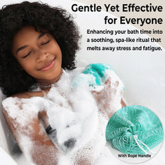 RelaxScene esponja exfoliante africana con cuerdas de agarre para la espalda.