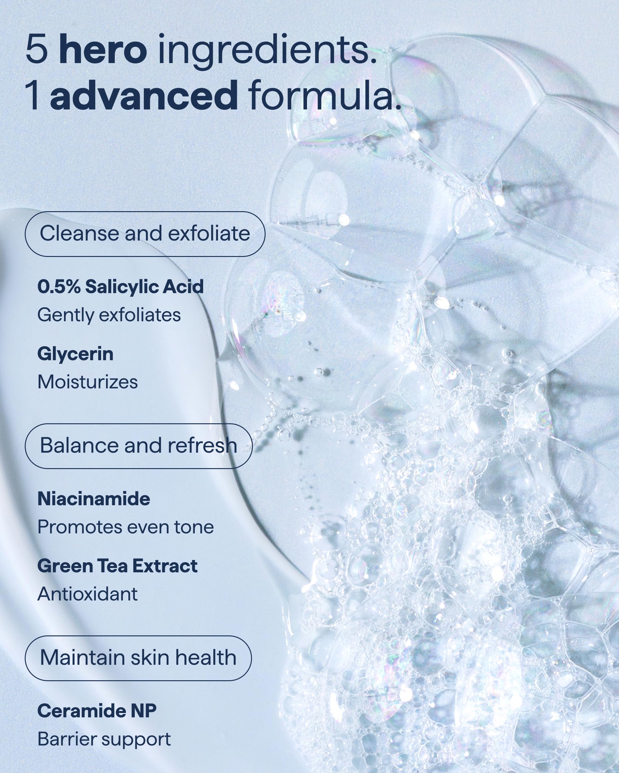 Remedy Science glicerina, hidratación continua durante el lavado diario.