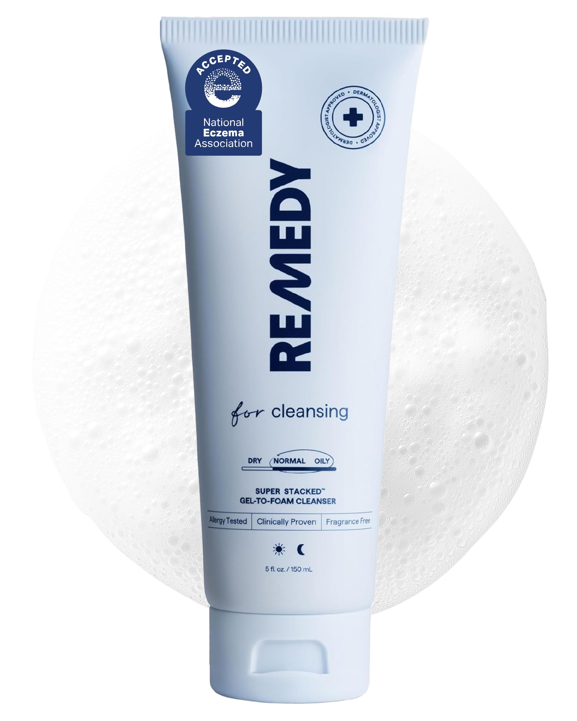 Remedy Science limpiador gel-espuma, textura suave que limpia sin resecar la piel.