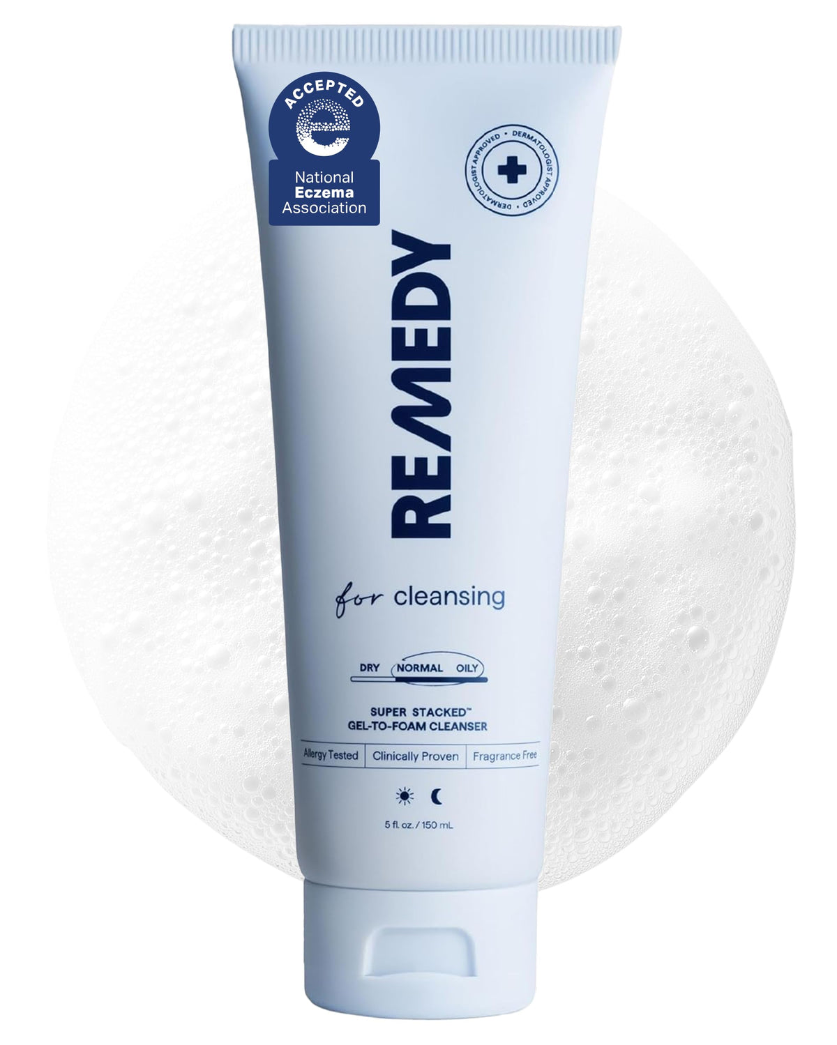Remedy Science limpiador gel-espuma, textura suave que limpia sin resecar la piel.
