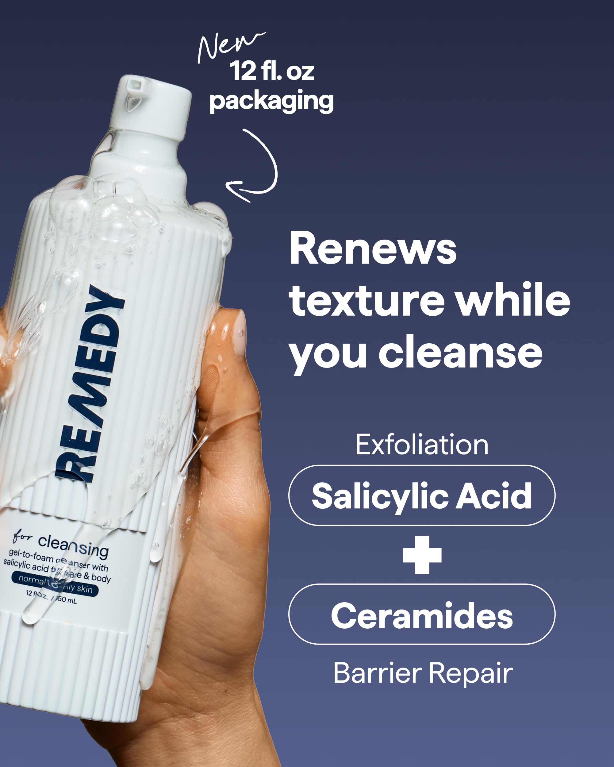 Remedy Science Textura-gel muestra limpieza delicada para piel sensible