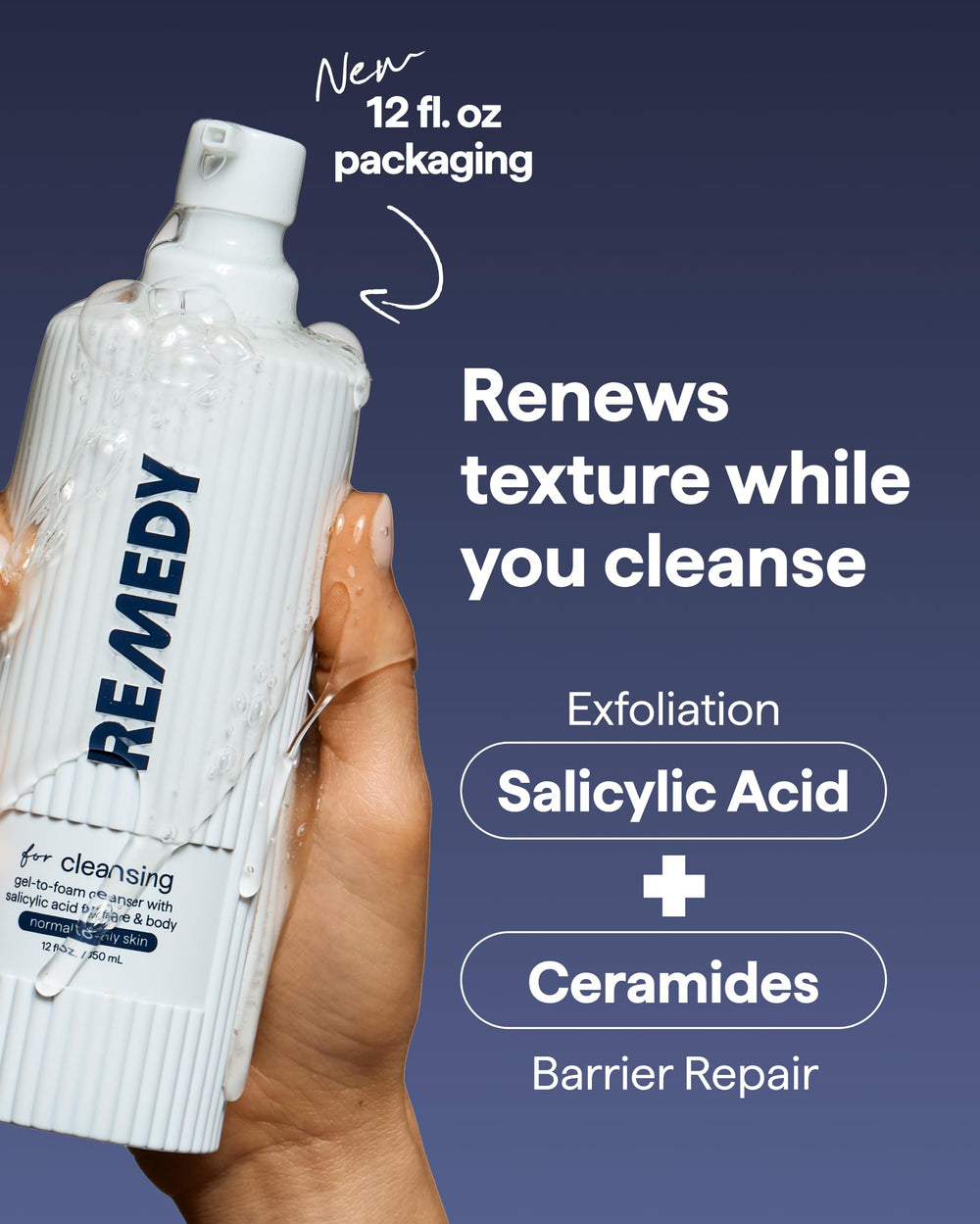 Remedy Science Textura-gel muestra limpieza delicada para piel sensible