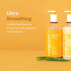 Renpure Marula Oil Aloe, imagen de ingredientes marula y aloe para hidratación.