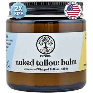 Reroot Organics Naked Tallow Balm textura suave para hidratación diaria