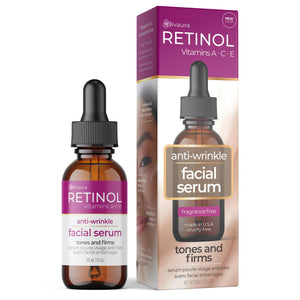 LIVAURA Retinol frasco antiarrugas para uso diario y renovación de la piel.