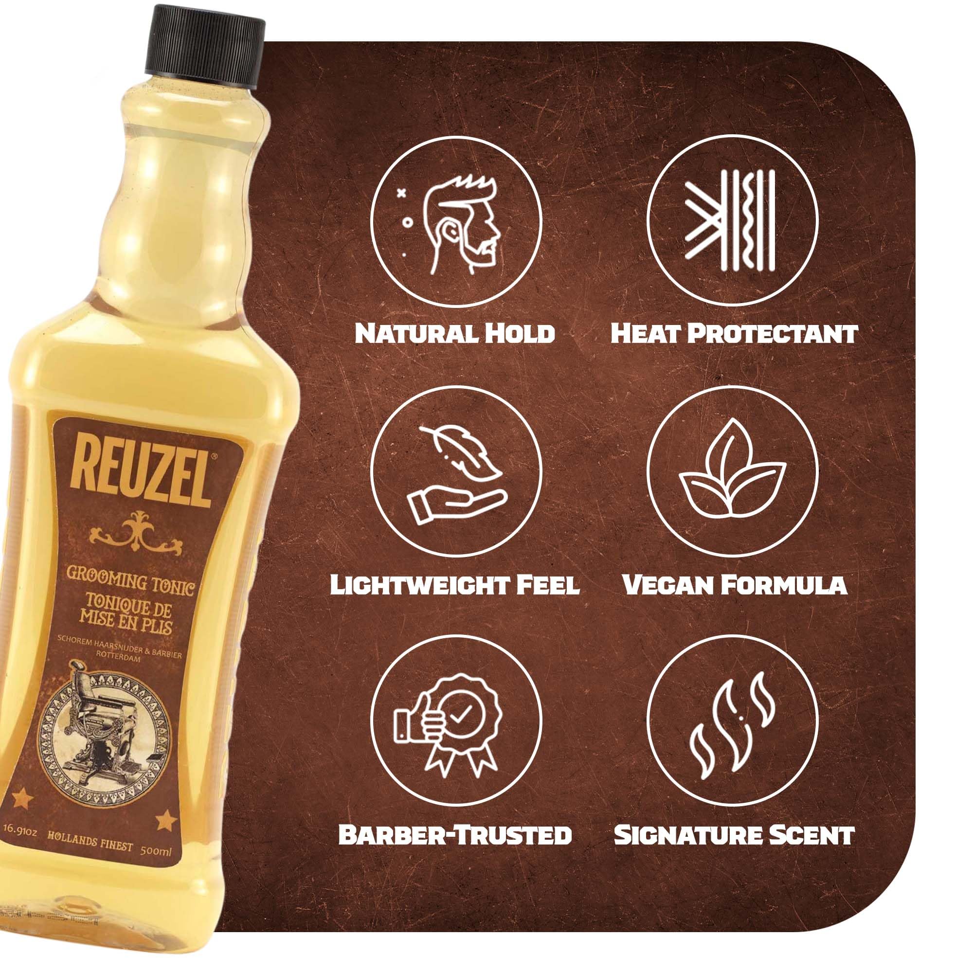 REUZEL Tonico Grooming: aplicación rápida para uso diario.
