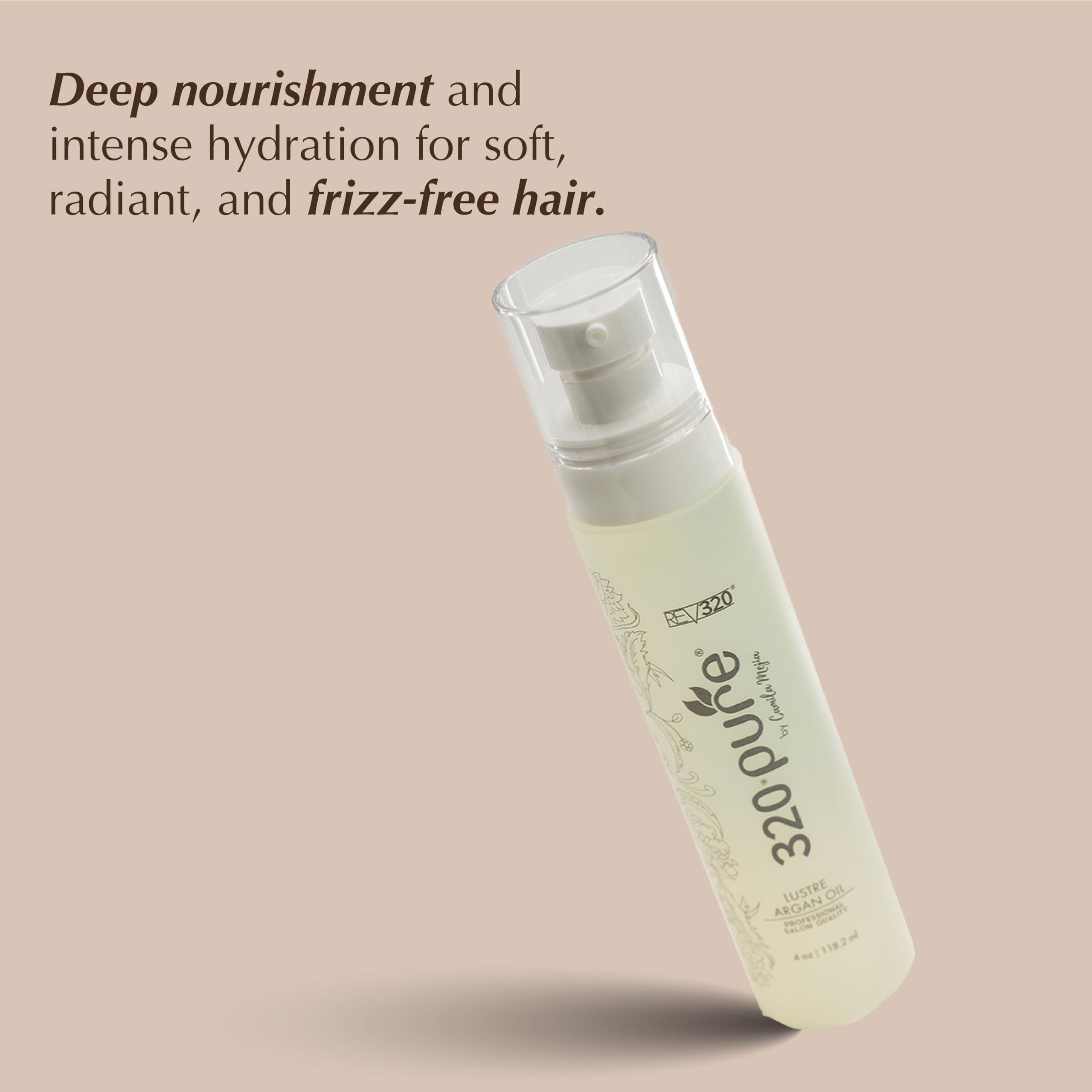 Rev320 Aceite de Argán sin-frizz para cabello liso y definido.