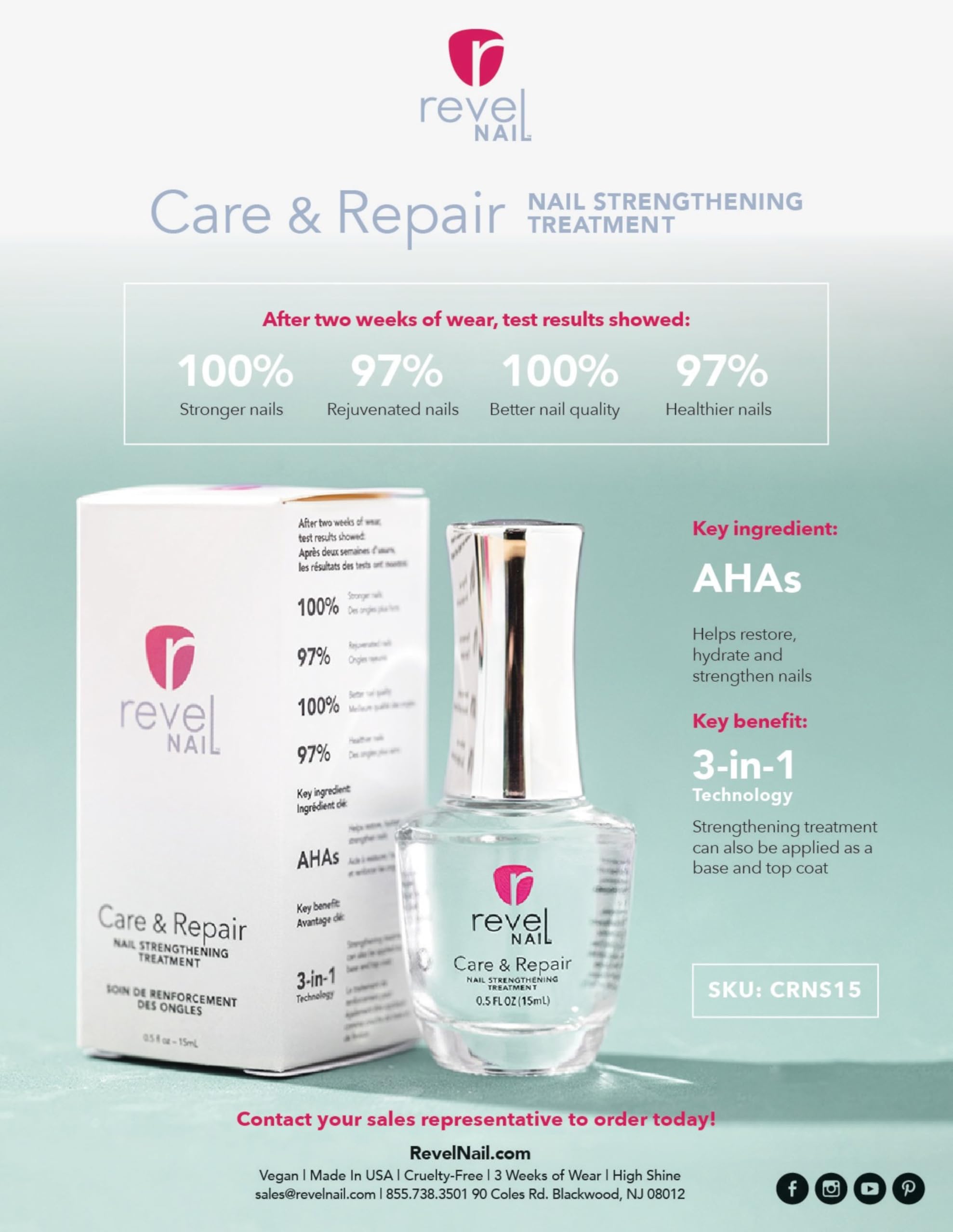 Revel Nail Care & Repair: capa base transparente para un acabado liso.