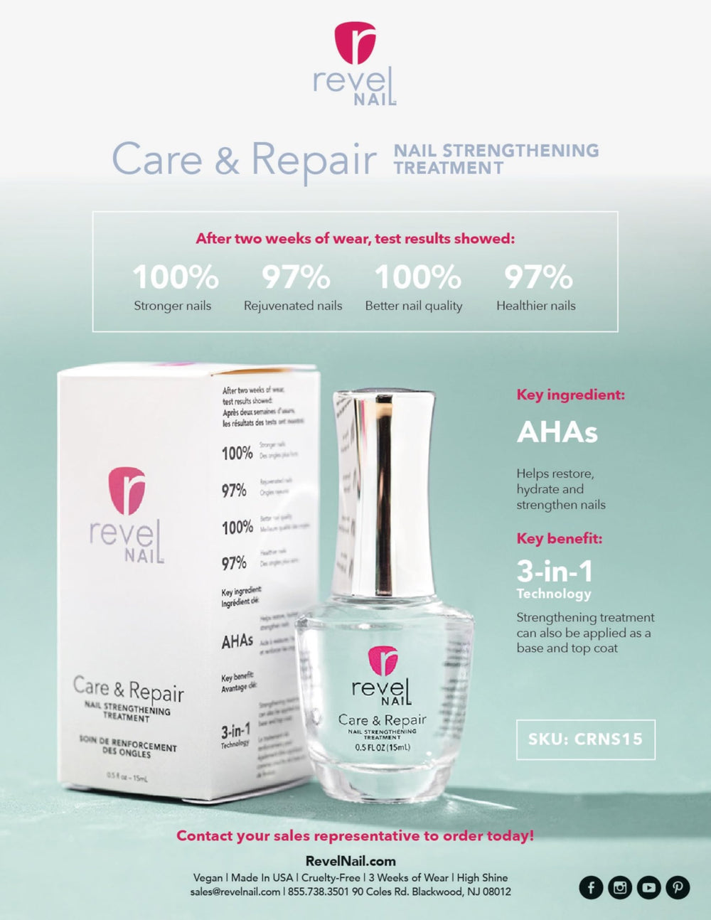 Revel Nail Care & Repair: capa base transparente para un acabado liso.