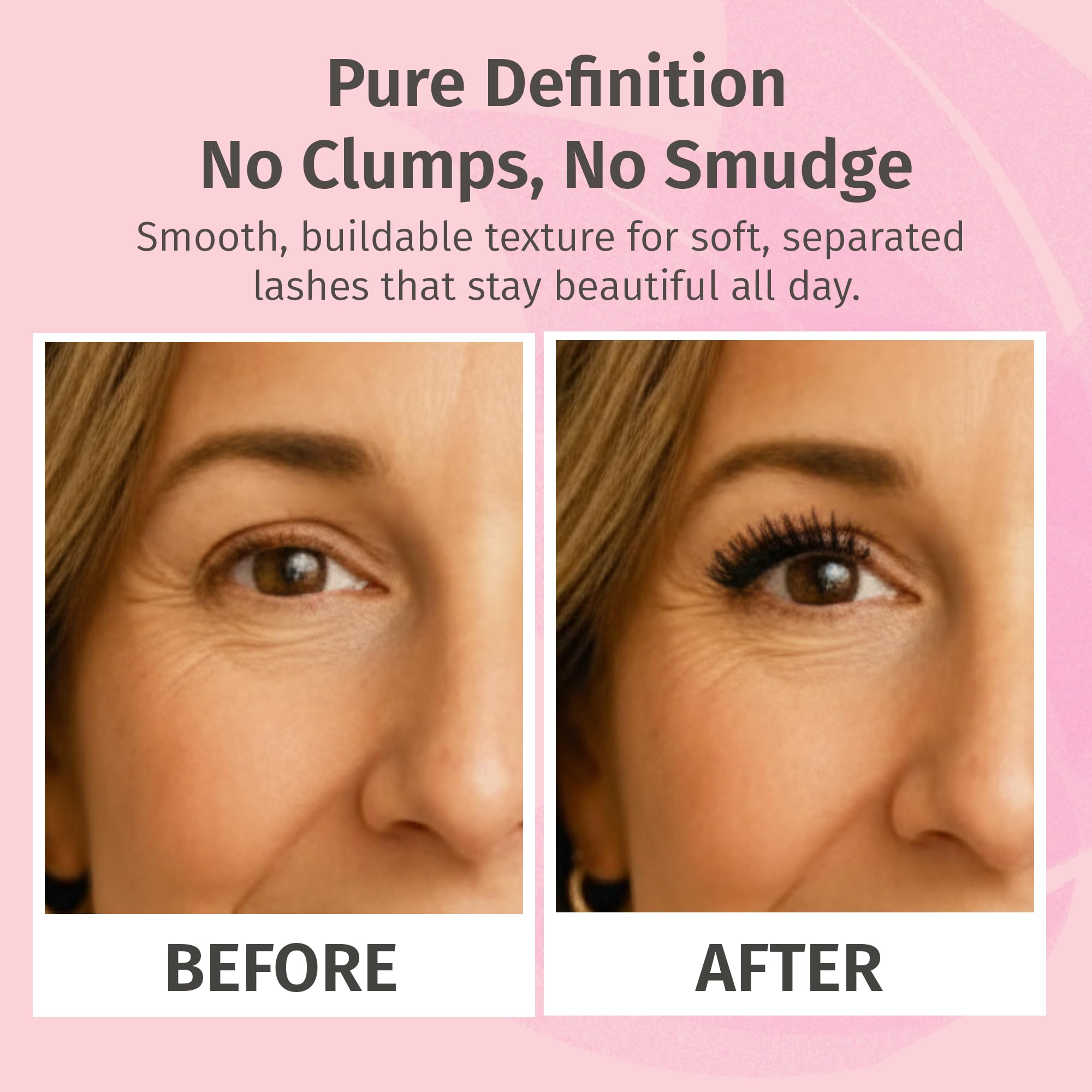 Reviva Labs Mascara volumen realce sin grumos ni manchas.