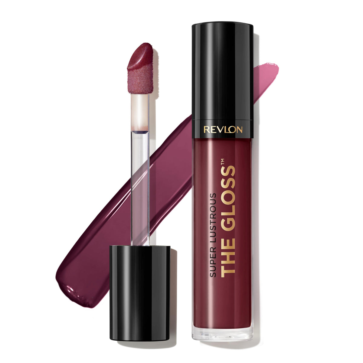 REVLON tono cereza negra, brillo intenso y hidratación suave para uso nocturno.