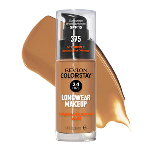 REVLON ColorStay Toffee 375 en botella, cobertura duradera para piel mixta y grasa