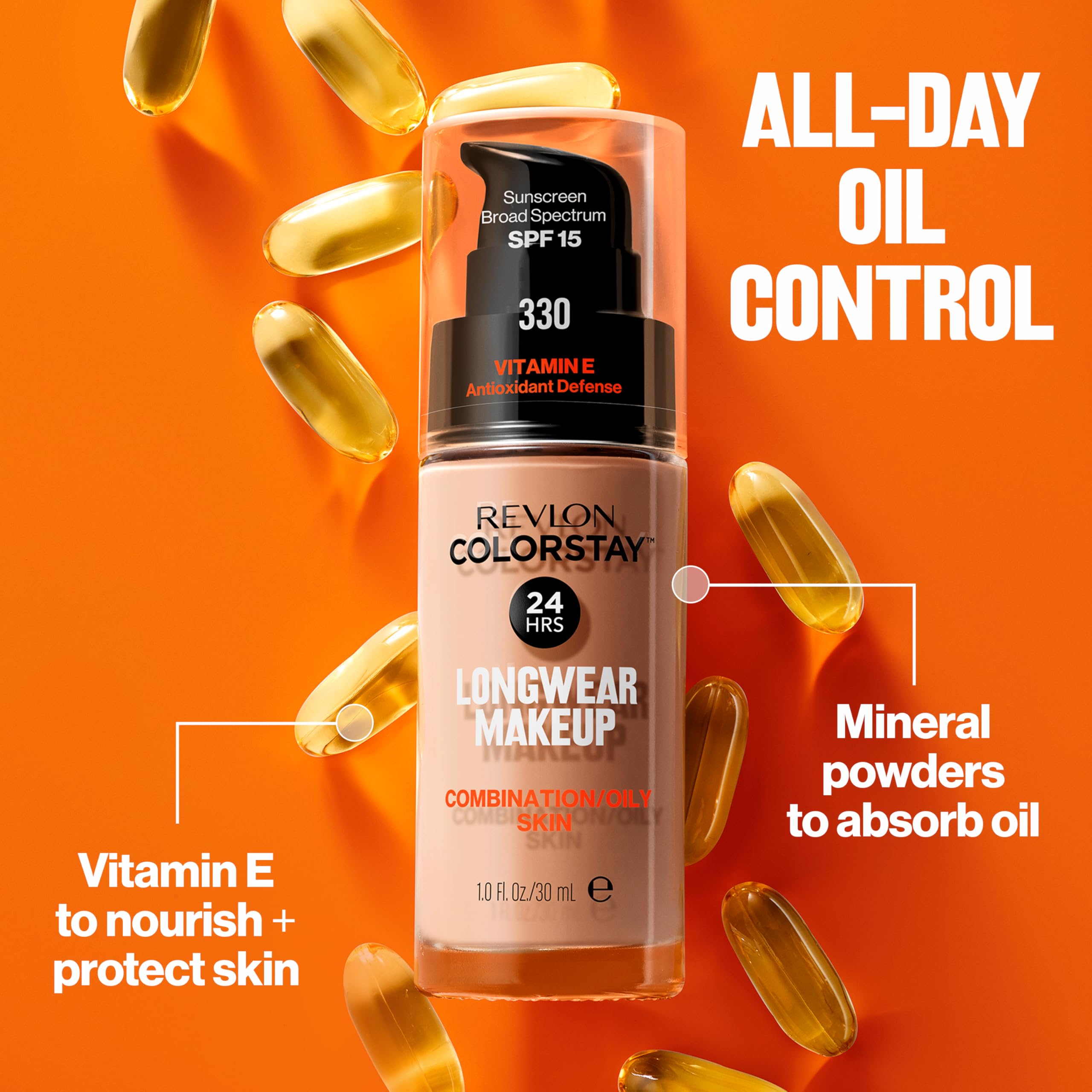 REVLON ColorStay control de brillo: polvos minerales de origen terrestre para piel grasa.