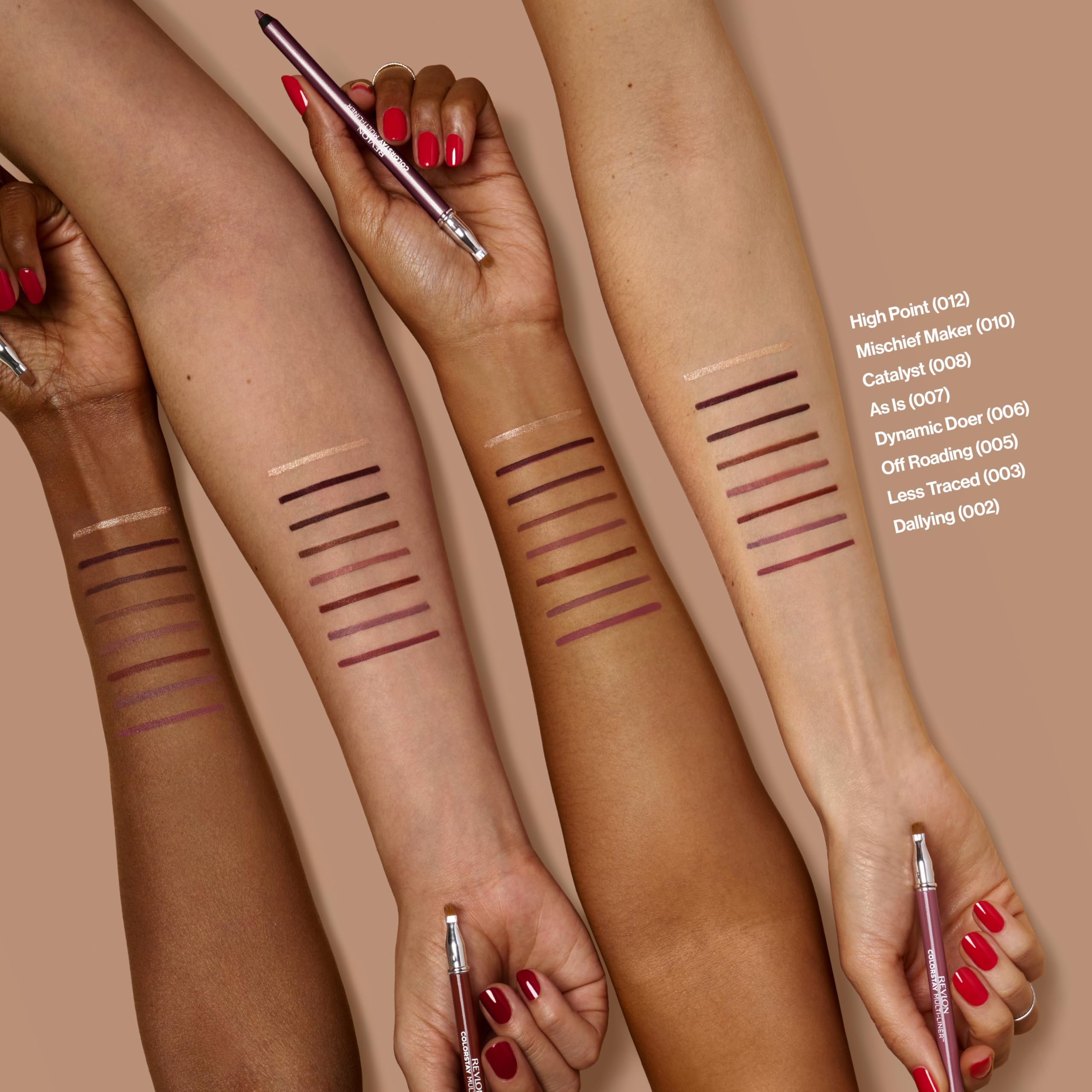 Tonos neutros de REVLON ColorStay Multi-Liner para diferentes tonos de piel