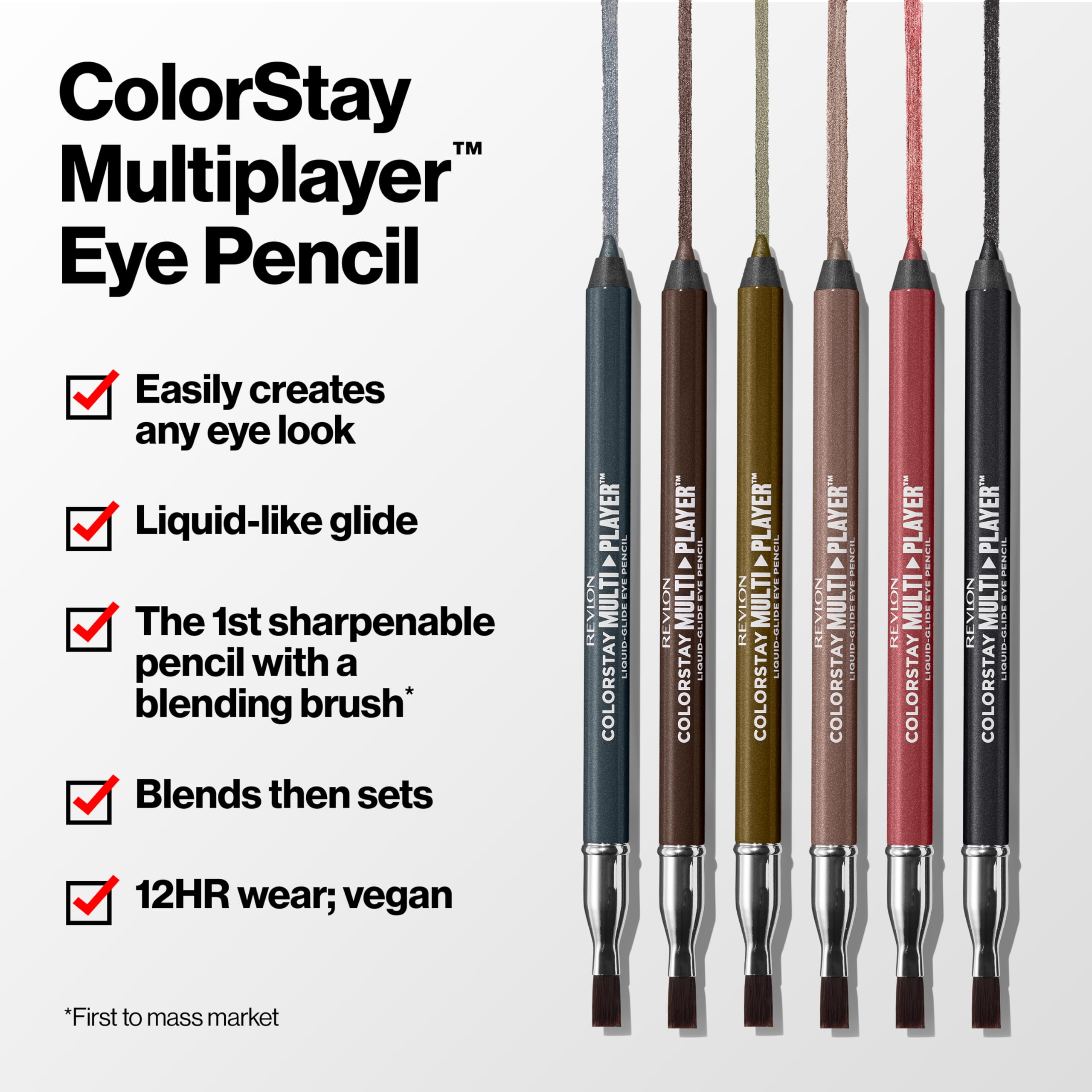 REVLON ColorStay Multiplayer textura cremosa, deslizamiento suave y cómodo.