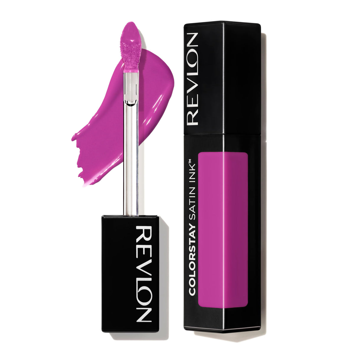 REVLON ColorStay Satin Ink envase frontal: color vibrante y acabado satinado.