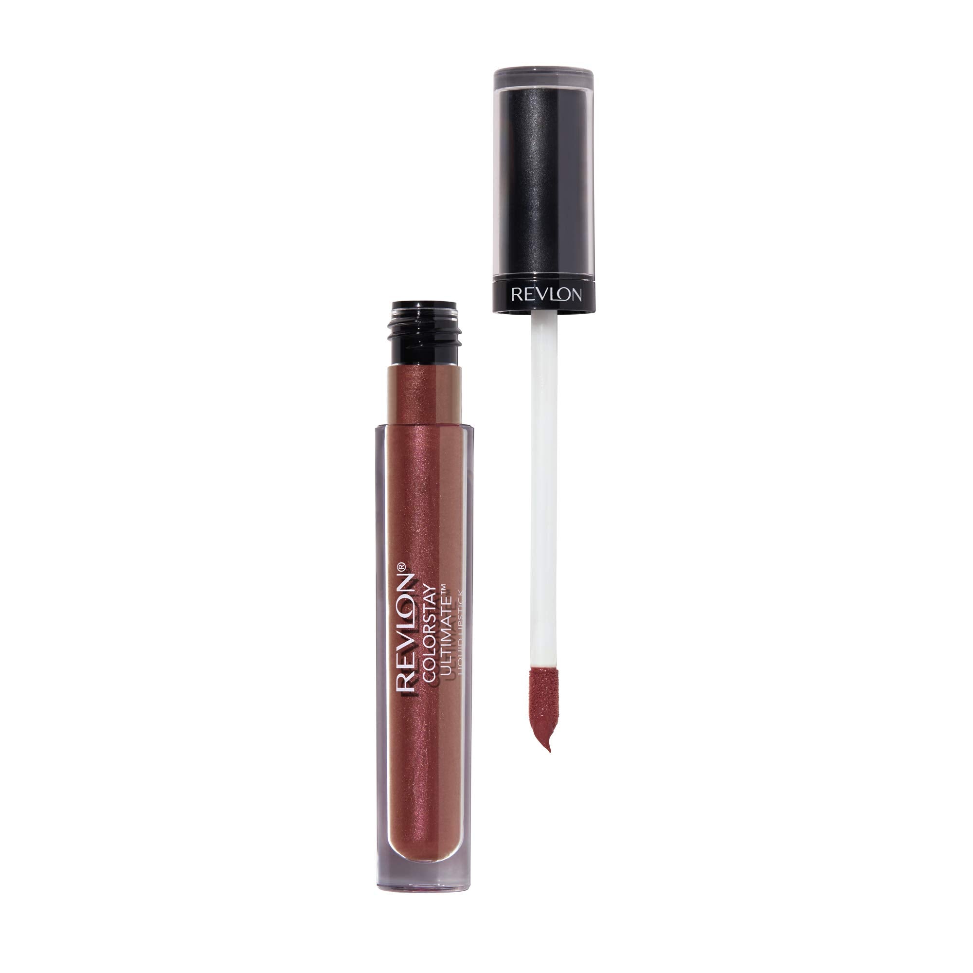 Revlon ColorStay Ultimate Liquid Lipstick tono ciruela satinada para un look elegante.
