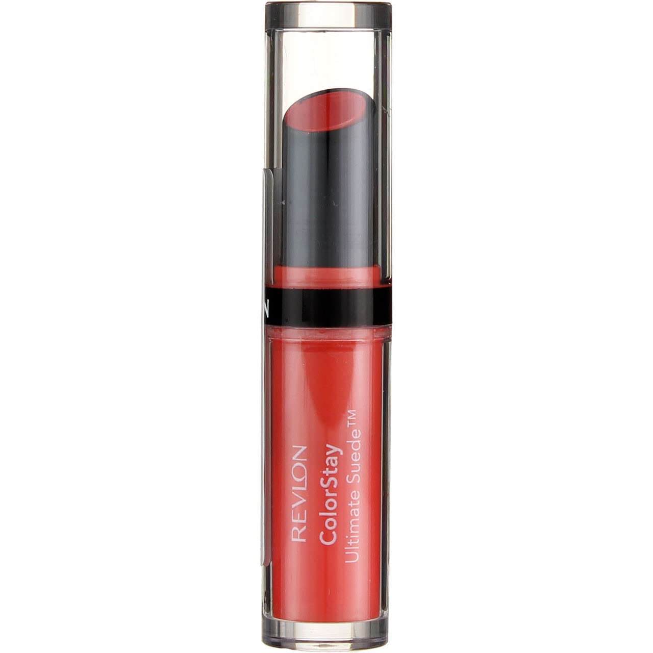 REVLON ColorStay Ultimate Suede labial textura, muestra de color suave y cobertura precisa.