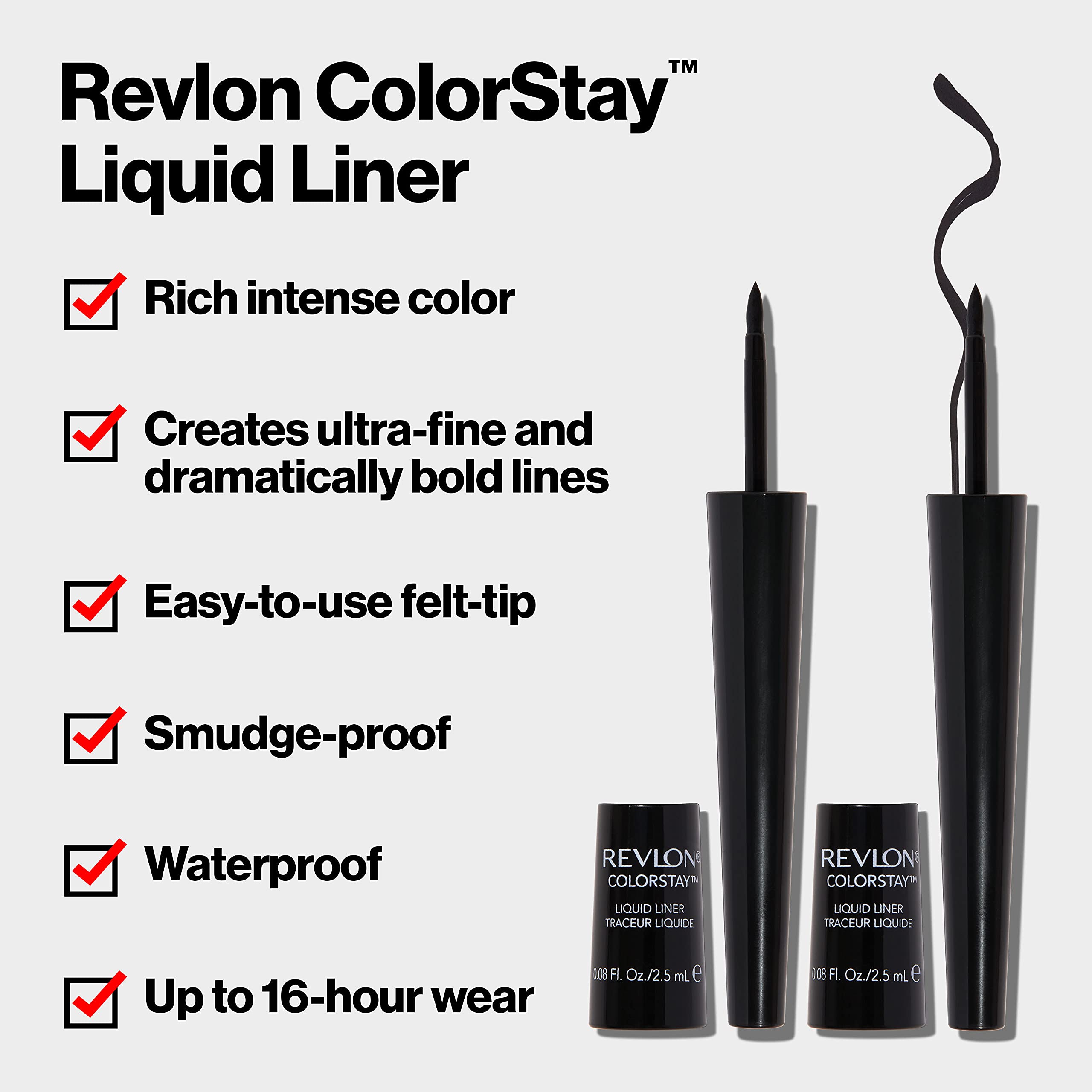 Delineador Revlon ColorStay con pigmentación alta para definición intensa.