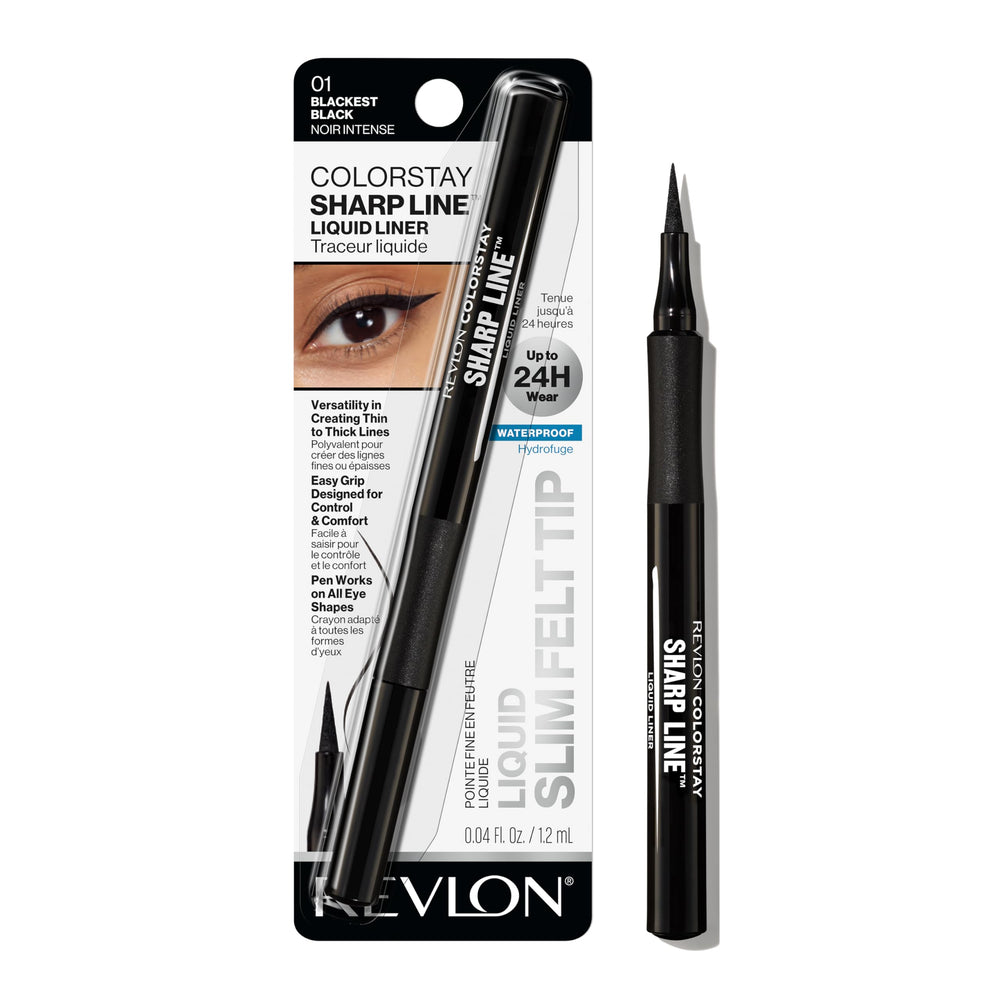 REVLON delineador líquido punta afilada para trazos precisos.