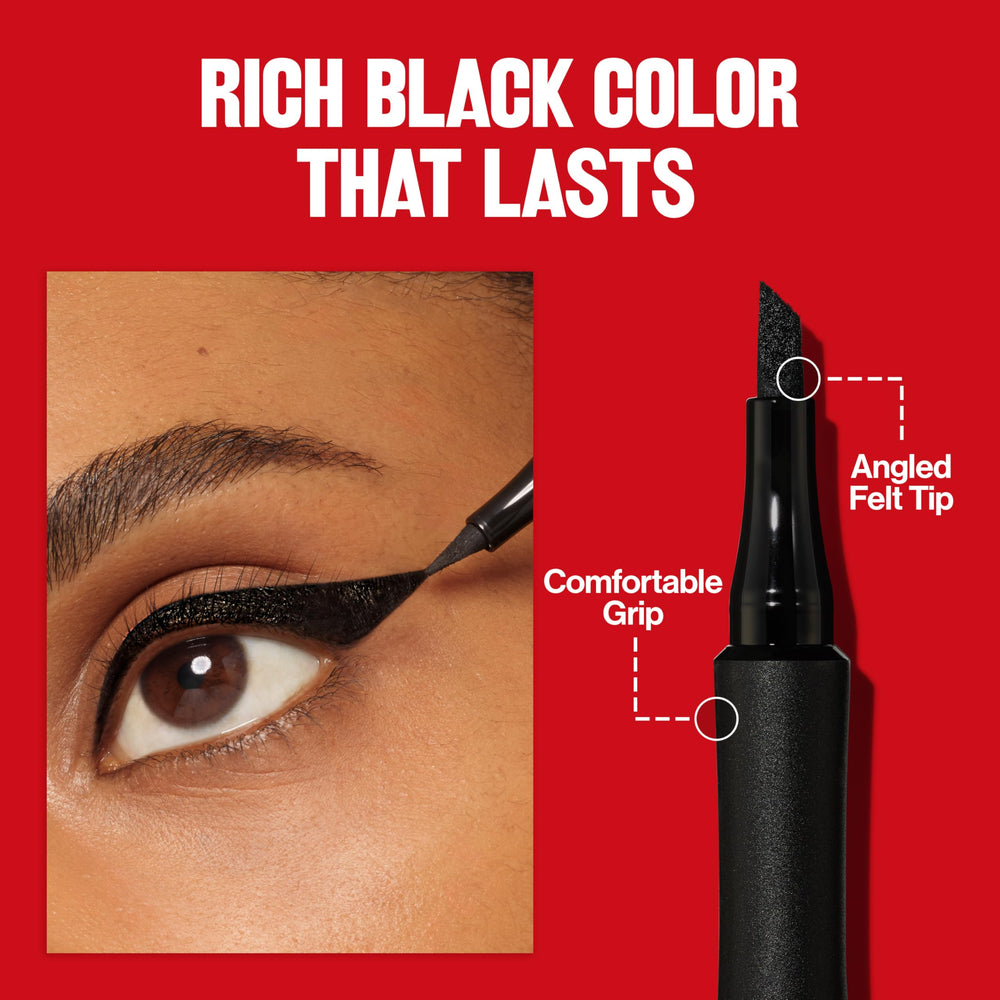 Delineador líquido Revlon con punta angulada para líneas definidas.