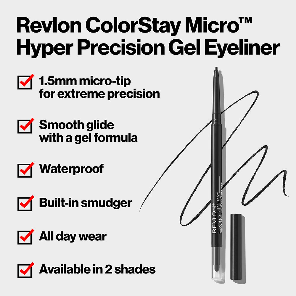 Delineador en gel REVLON trazo fino para delineado nítido y elegante.