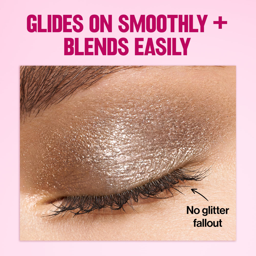 Acabado ligero y no pegajoso de la sombra líquida Glimmer de REVLON.