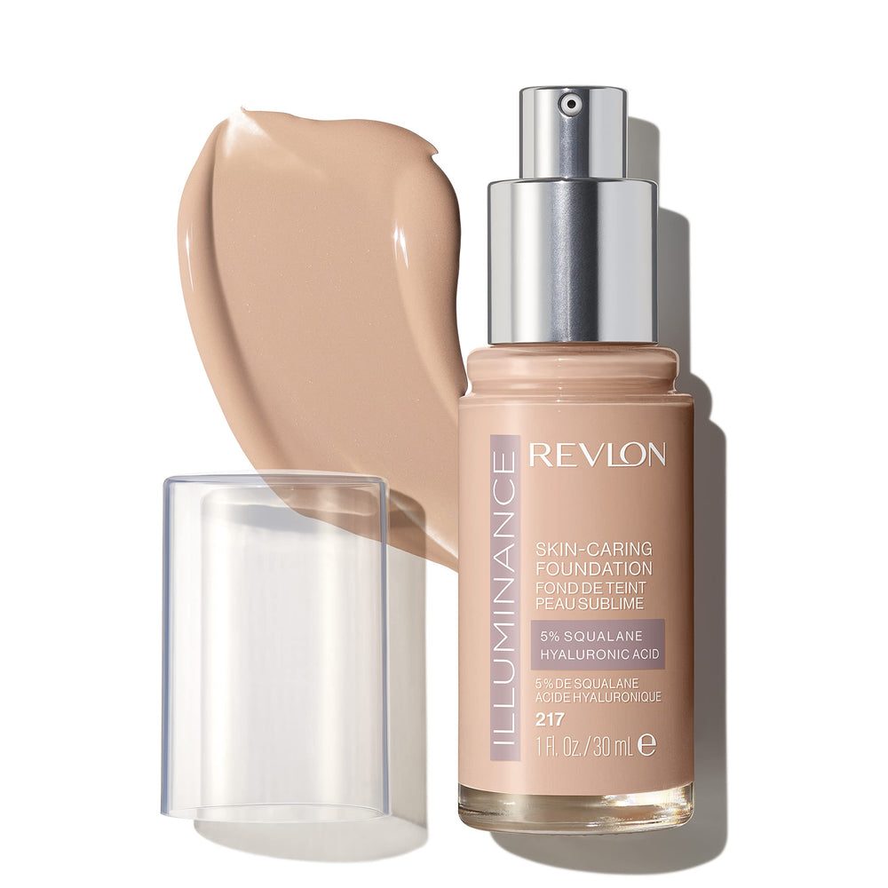 Botella REVLON Illuminance con dispensador para aplicación suave.