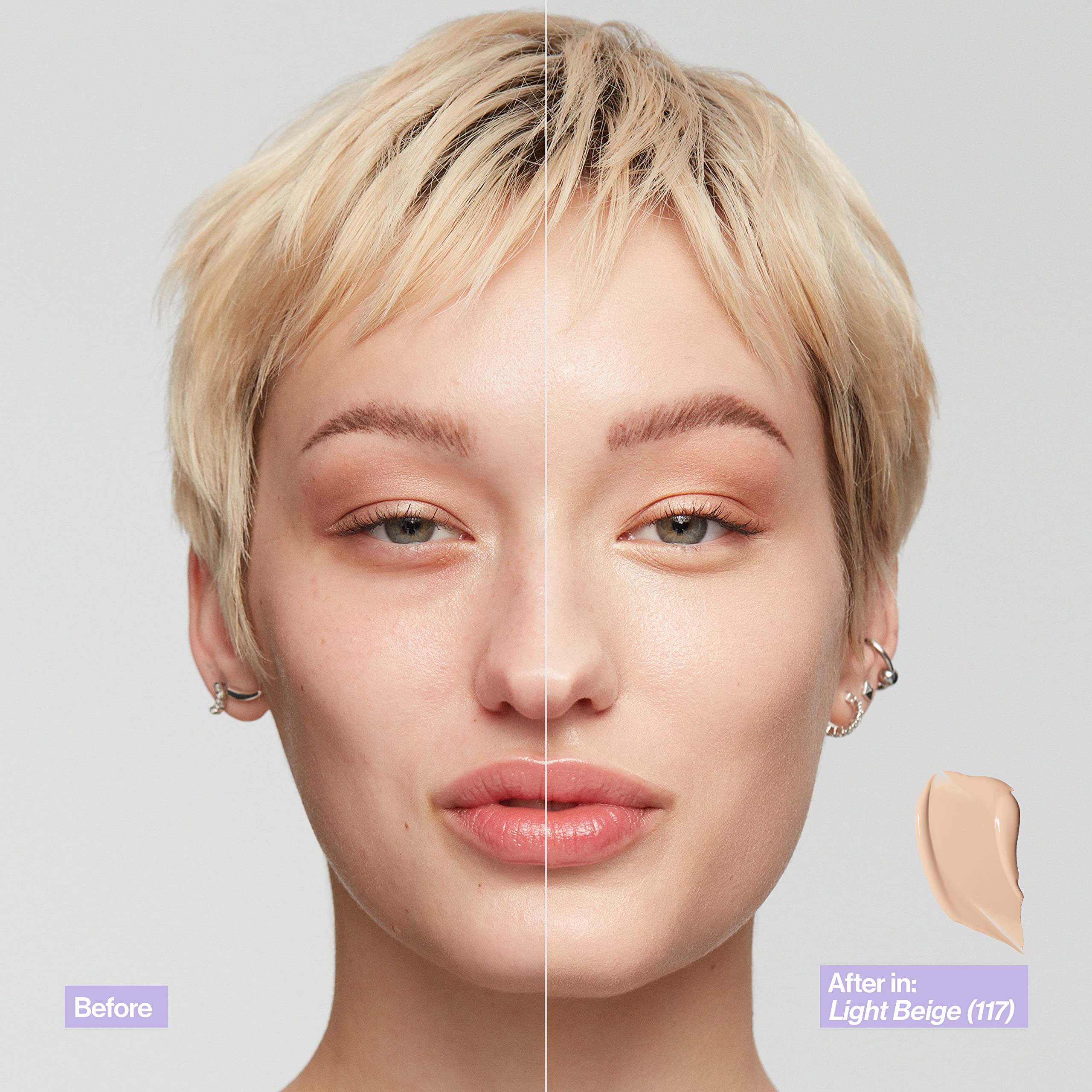 Muestra del tono 217 Beige de REVLON Illuminance para comparar tonos.