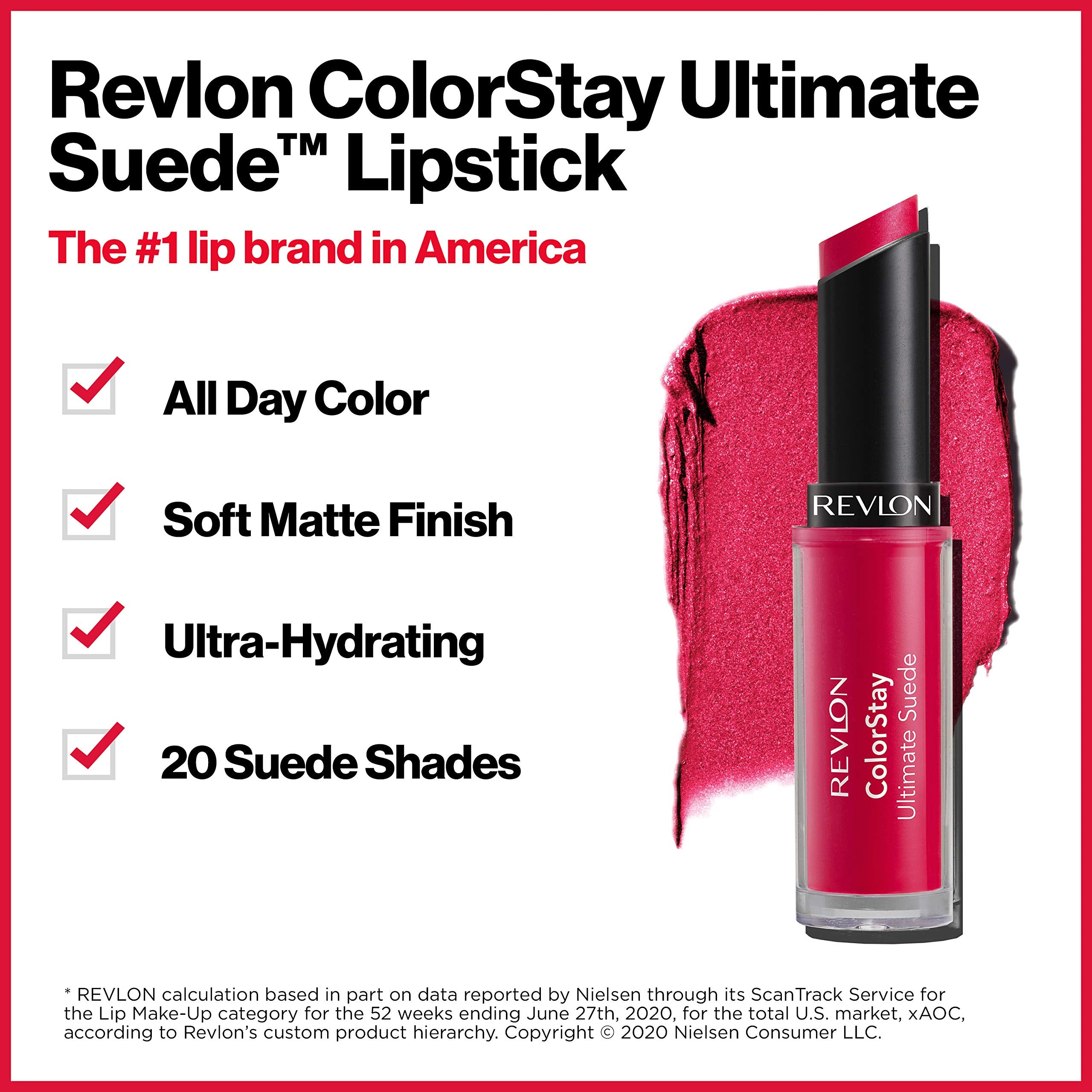 REVLON ColorStay Ultimate Suede pigmento alto para crear múltiples looks.