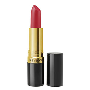 Revlon Labial Super Lustrous, textura cremosa en tono 006 para labios suaves y llenos.