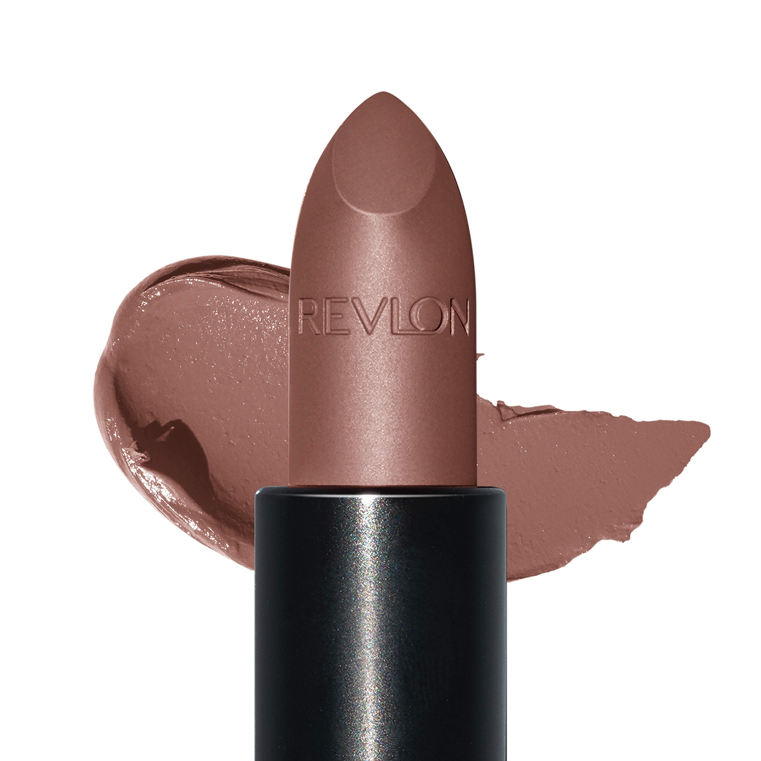 Labial Revlon Luscious Mattes en cacao especiado, acabado mate cómodo para labios sensibles.