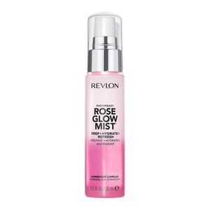 Revlon PhotoReady Rose Glow Mist botella mostrando la hidratación y brillo