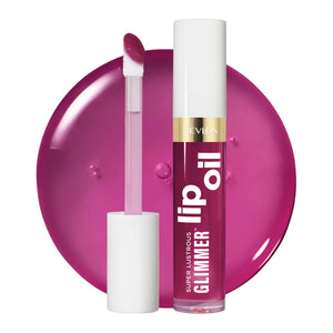 Revlon Plum Pop Lip Oil, aplicador grande para aplicación precisa y uniforme.