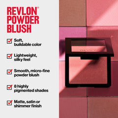 Revlon rubor en polvo pigmentos altos para color definido y duradero.