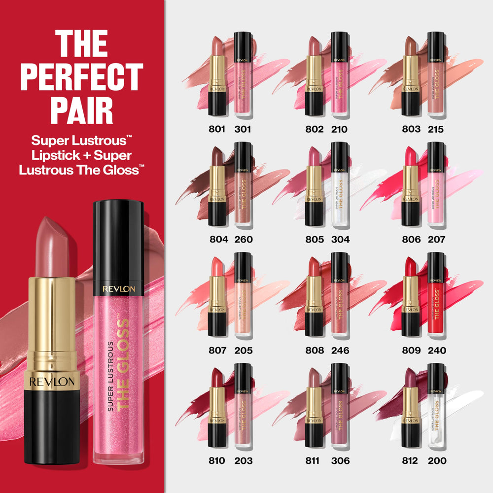 REVLON Super Lustrous acabado de alto brillo para un look vibrante.
