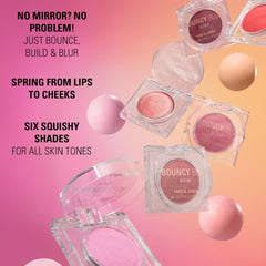 Revolution Beauty London Bouncy Blur Blush, aplicación con dedos, color suave y flexible.