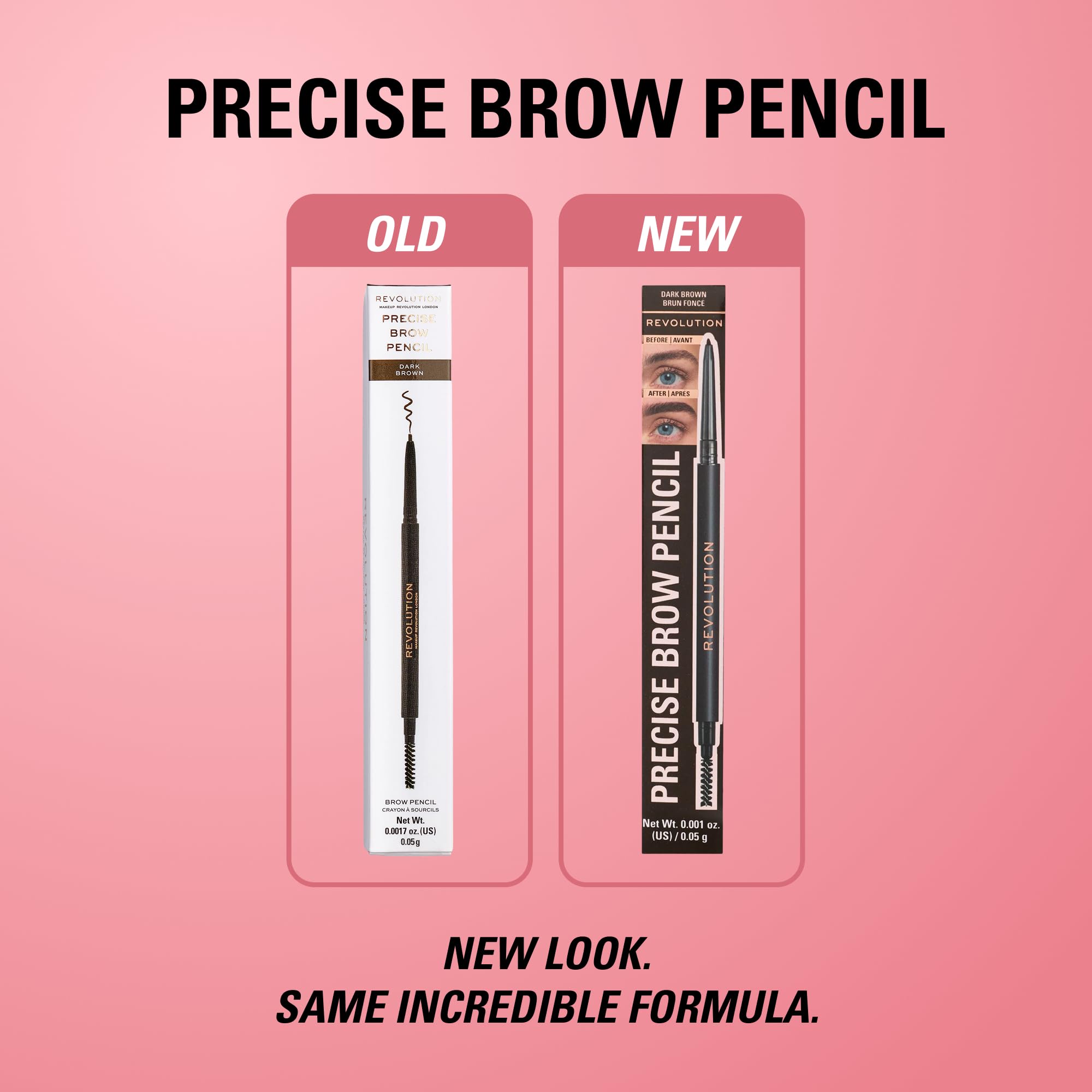 Cepillo espiral Revolution Brow Pencil para peinar y suavizar cejas.