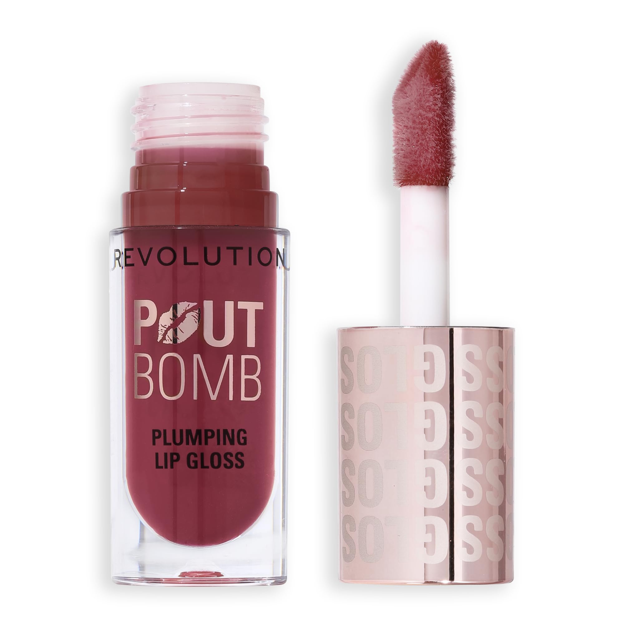 Revolution Beauty London Pout Bomb, aplicador XXL para brillo intenso y aplicación suave.