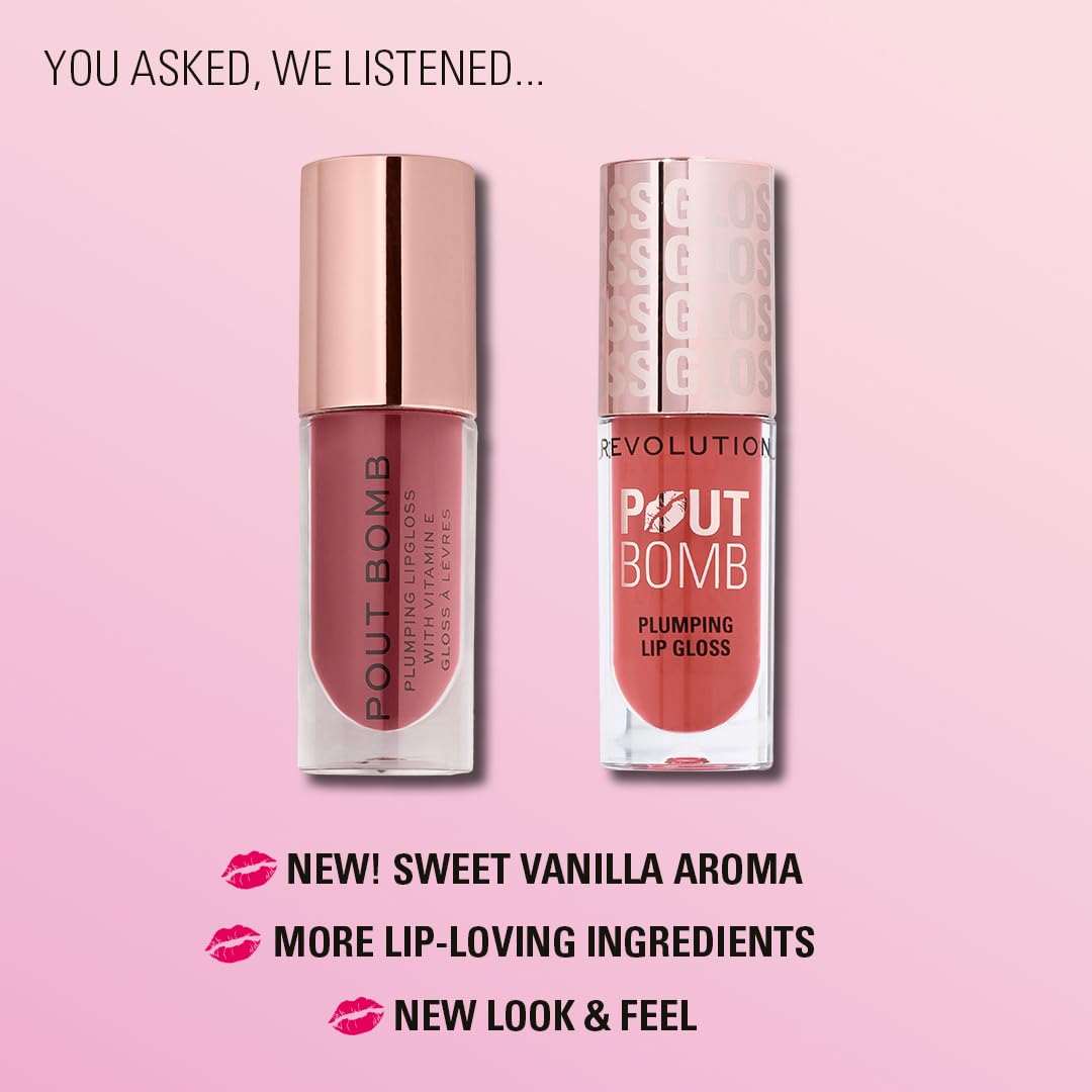 Revolution Pout Bomb aroma vainilla suave para una experiencia agradable.