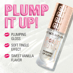 Revolution Pout Bomb hidratación con ácido hialurónico para labios suaves y nutridos.
