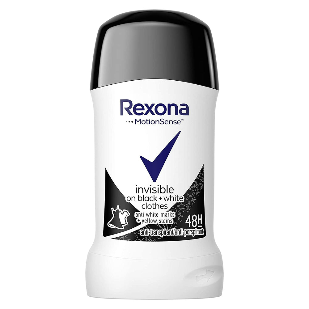 Rexona MotionSense Invisible Black White en acción, protección duradera para el día.