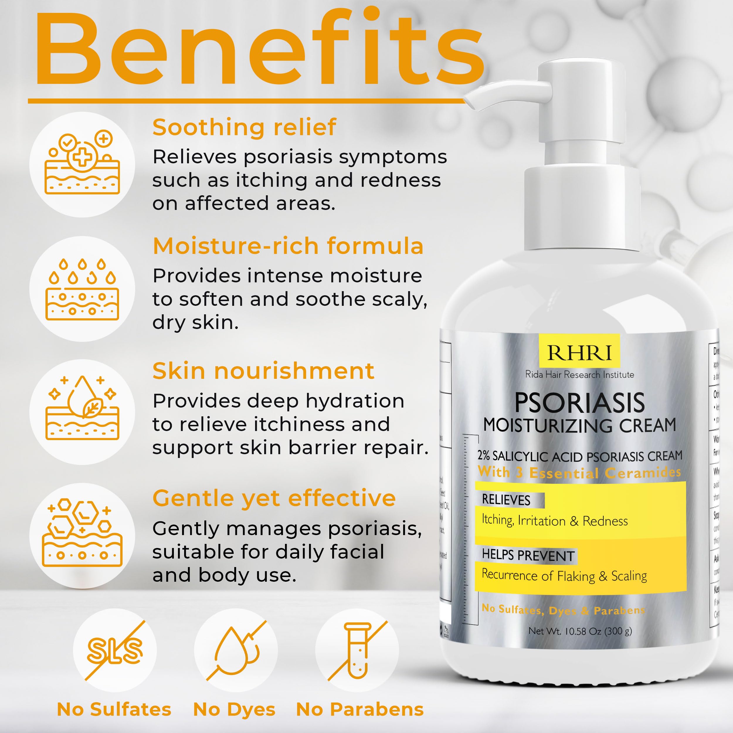 Rida Hair Research Institute: crema psoriasis para la cara, calma irritación y enrojecimiento.