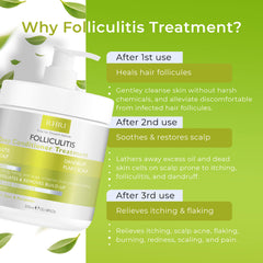 Rida Hair Research Institute Folliculitis Deep Conditioner, detalle de etiqueta con fórmula suave