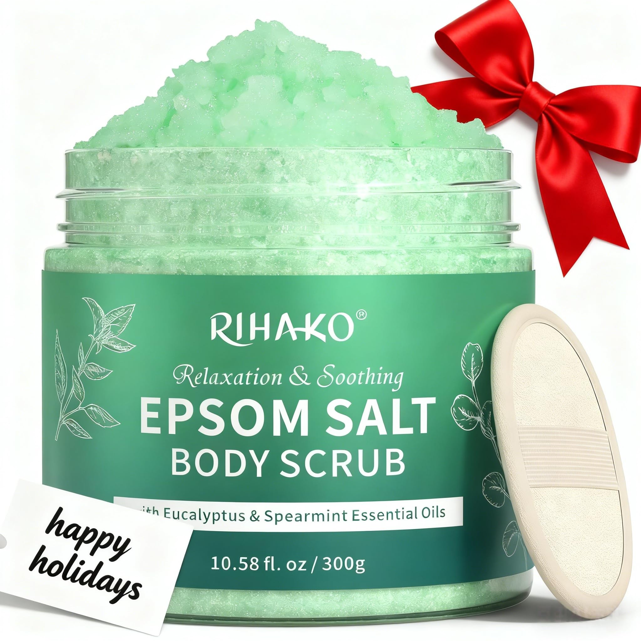 RIHAKO exfoliante corporal con sales de epsom para exfoliación profunda y piel suave