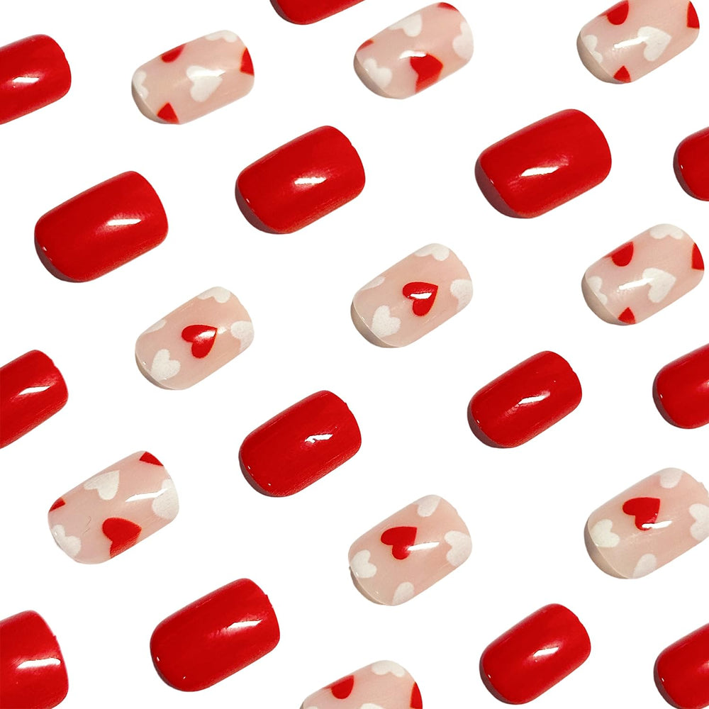 RIICFDD Uñas con diseño de corazón, ideal para citas.